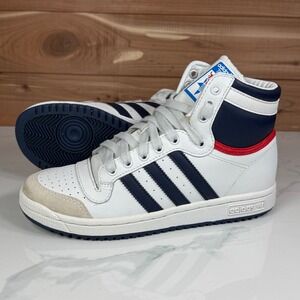 Adidas Top Ten Hi Sneakers White Navy Red Basketball Classic Retro Mens Size 4.5